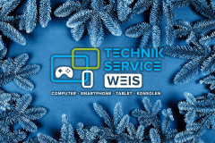 Christmas card in blue color.